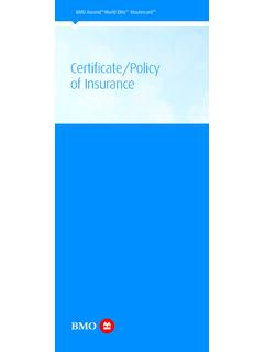 Certificate/Policy of Insurance - BMO