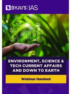 ENVIRONMENT, SCIENCE &amp; WEEKLY CURRENT TECH …