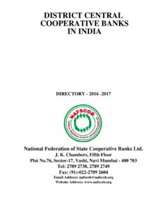 DISTRICT CENTRAL COOPERATIVE BANKS IN INDIA