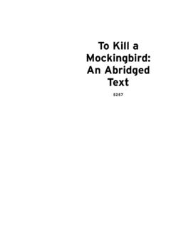 To Kill a Mockingbird: An Abridged Text