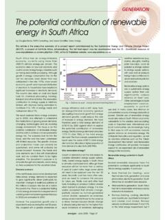 The potential contribution of renewable energy in South Africa