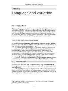 Chapter Language and variation