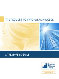The RequesT foR PRoPosal PRocess - Treasury Alliance