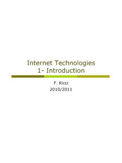 Internet Technologies 1- Introduction - unibz