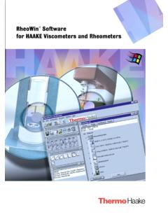 RheoWin&#174; Software for HAAKE Viscometers and …