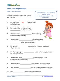 Noun - verb agreement - K5 Learning