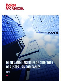 DUTIES AND LIABILITIES OF DIRECTORS OF AUSTRALIAN …