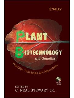 Plant Biotechnology and Genetics: Principles, Techniques ...