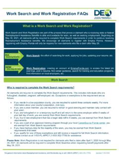 Work Search and Work Registration FAQs
