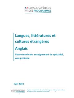 Langues, litt&#233;ratures et cultures &#233;trang&#232;res Anglais