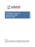 INTRODUCTION TO DISASTER RISK REDUCTION
