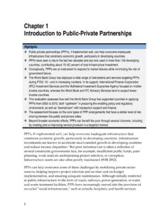 Chapter 1 Introduction to Public-Private Partnerships