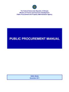 Ethiopian Public Procurement Manual