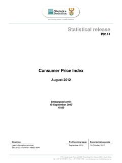 Consumer Price Index - Statistics South Africa