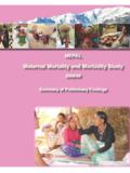 Nepal: Maternal Mortality and Morbidity Study 2008/09
