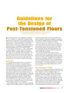 Guidelines for the Design of Post-Tensioned Floors