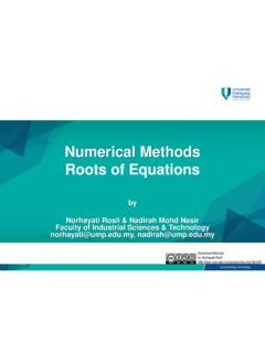 Numerical Methods Roots of Equations