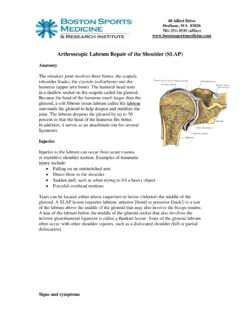 ARTHROSCOPIC LABRUM REPAIR - Boston Sports Medicine