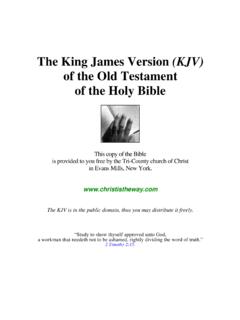 The Old Testament of the Holy Bible - King James Version