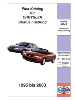 Pika-Katalog f&#252;r CHRYSLER Stratus / Sebring 2004