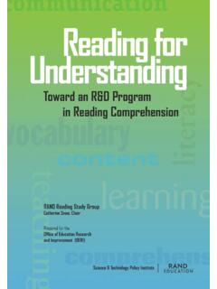 Reading for Understanding - RAND Corporation