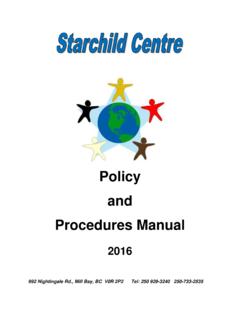 Policy and Procedures Manual - starchildcentre.ca