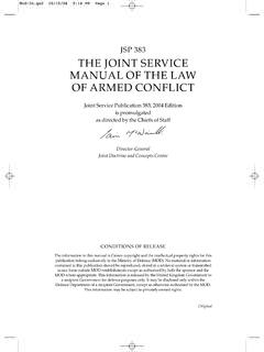 JSP 383 THE JOINT SERVICE MANUAL OF THE LAW OF …