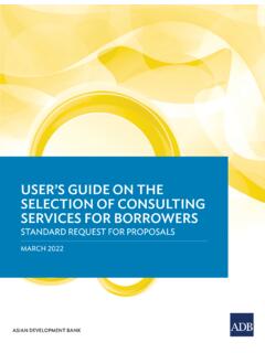 User’s Guide to Selection of Consulting Services for Borrowers