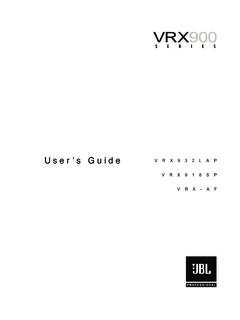 User’s Guide - JBL Professional