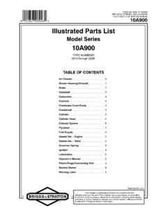 Illustrated Parts List - Briggs &amp; Stratton