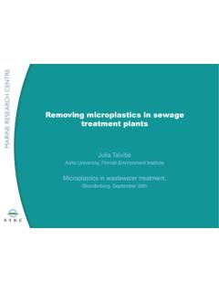 Removing microplastics in sewage treatment plants - …