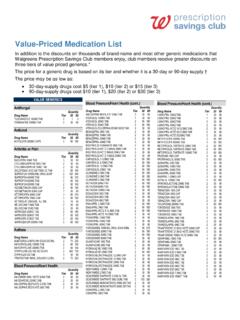 Value-Priced Medication List - Walgreens