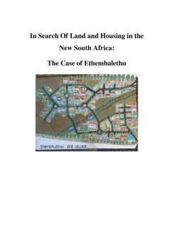 In Search Of Land and Housing in the New South Africa
