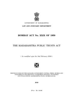 BOMBAY ACT No. XXIX OF 1950 THE MAHARASHTRA …