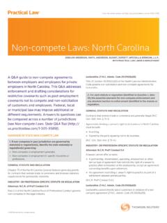 Non-Compete Laws North Carolina - Smith Anderson