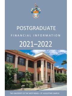 POSTGRADUATE - University of the West Indies at St. Augustine