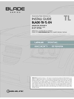 Automotive Data Solutions Inc. INSTALL GUIDE BLADE-TB-TL …