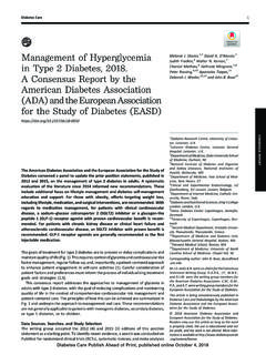 Management of Hyperglycemia in Type 2 Diabetes, 2018. A ...