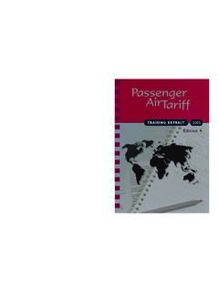 training extract 2005 - Passenger Air Tariff