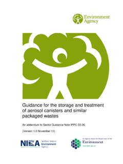 Guidance for the storage and treatment of aerosol ...
