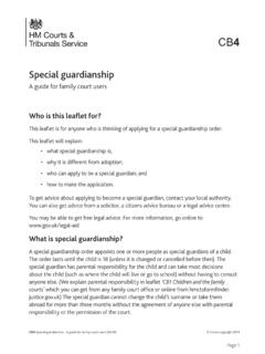 CB4 Special guardianship - A guide for family court users