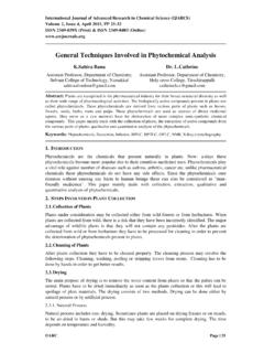 General Techniques Involved in Phytochemical …