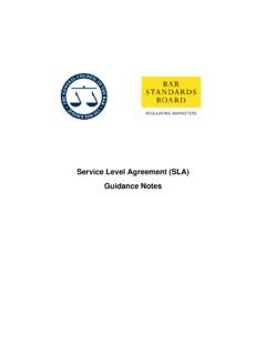 Service Level Agreement (SLA) Guidance Notes