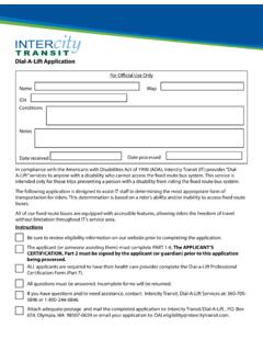 Dial-A-Lift Application - Intercity Transit