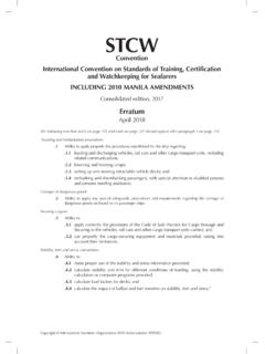 Convention International Convention on Standards of ...