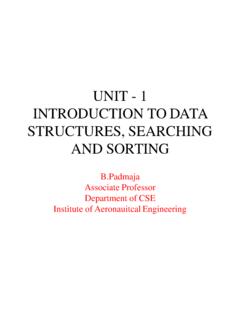 UNIT - 1 INTRODUCTION TO DATA STRUCTURES, …