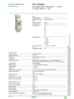 Characteristics time delay relay 10 functions - 1 s..100 h ...