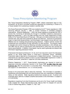 Texas Prescription Monitoring Program
