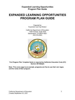EXPANDED LEARNING OPPORTUNITIES PROGRAM PLAN …