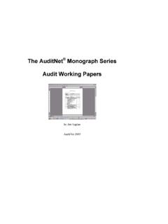 The AuditNet Monograph Series Audit Working Papers